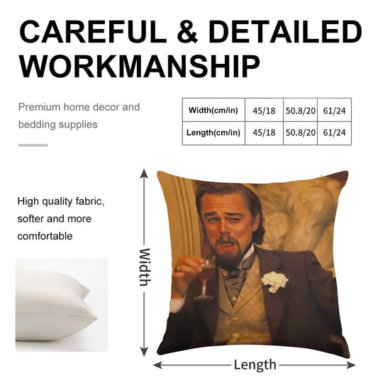 Leonardo DiCaprio Meme Linen Throw Pillow Cover