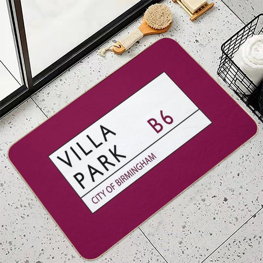 Villa Park Road Sign Bath Mat