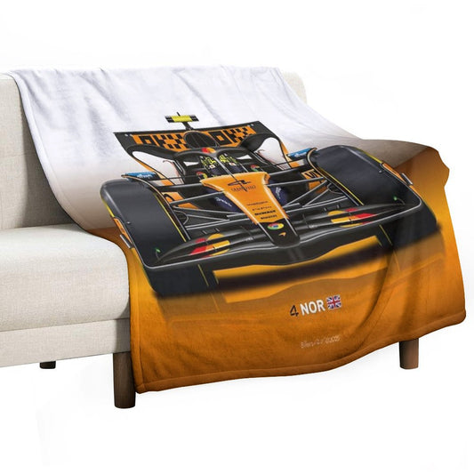 Many Lando Norris Items 2025 Formula 1 McLaren Racing Car Throw Blanket