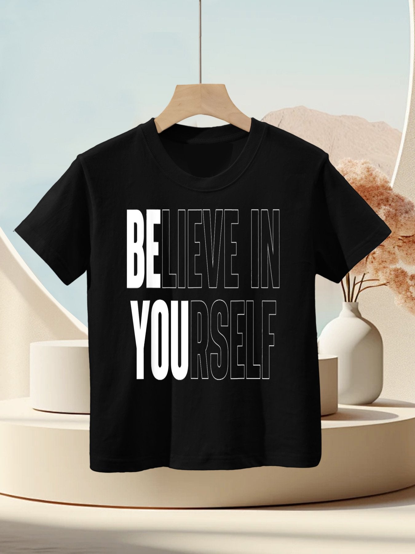 Believe In Yourself Motivational Quote Inspiration Positive Kids T-Shirt