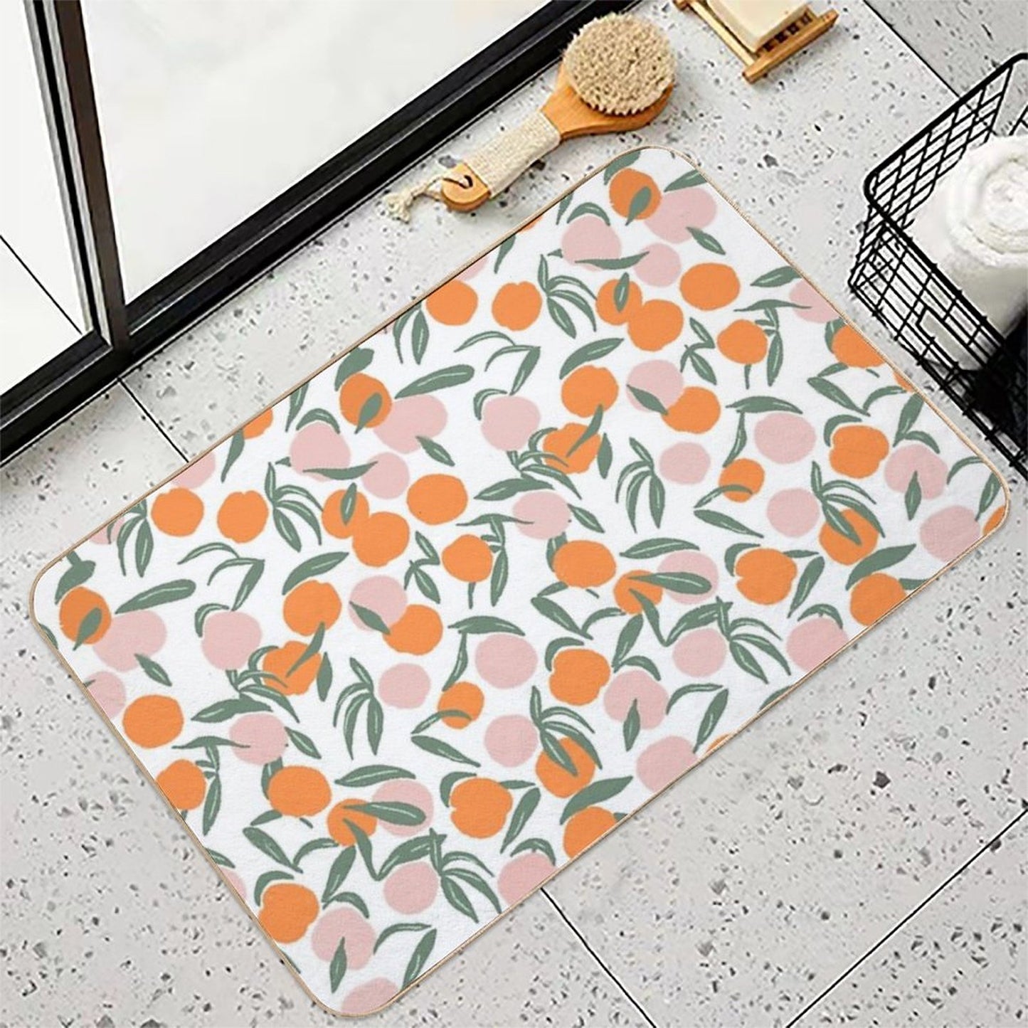 Peach Pattern Bath Mat