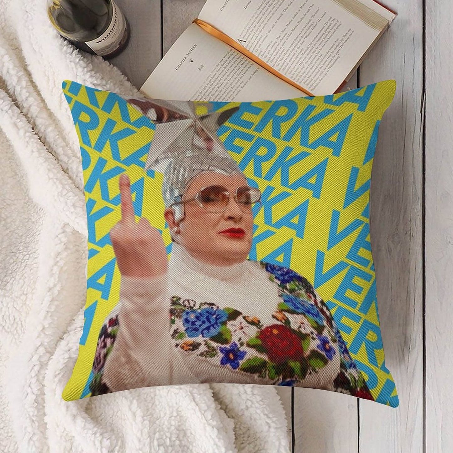 Verka Serduchka Linen Throw Pillow Cover