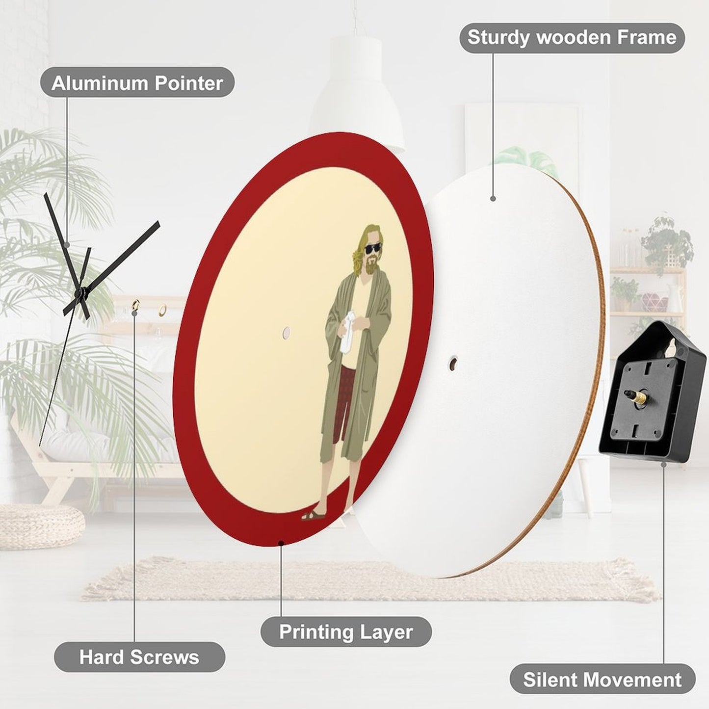 The Dude The Big Lebowski Circle Wall Clock