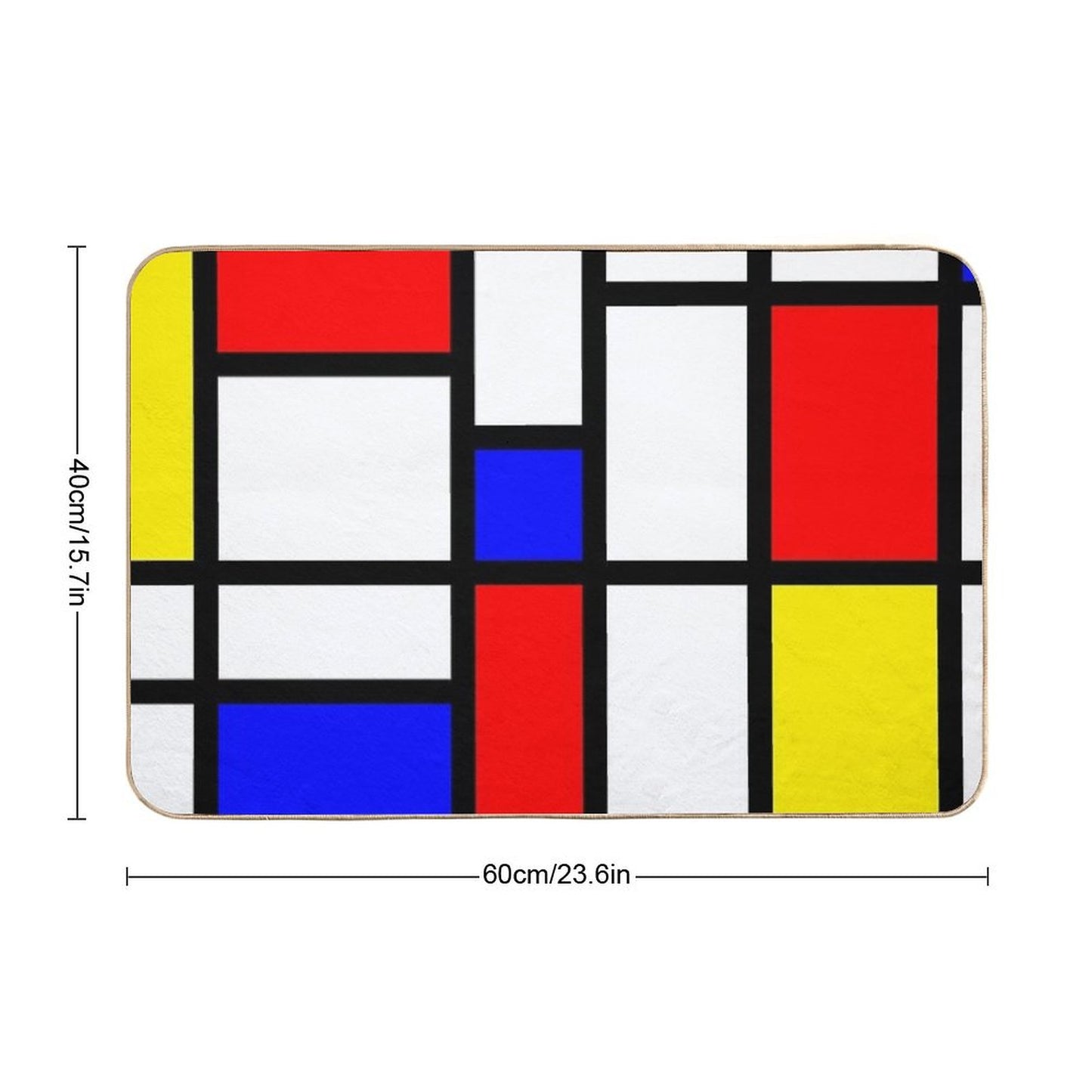 Mondrian Minimalist Modern Abstract Art Bath Mat