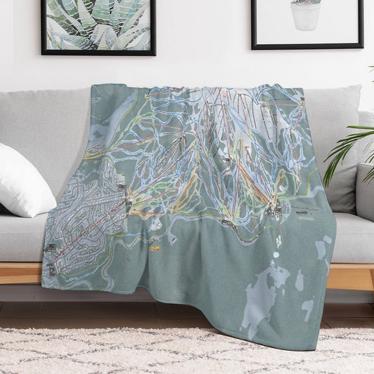Mammoth Mountain Resort Trail Map Throw Blanket