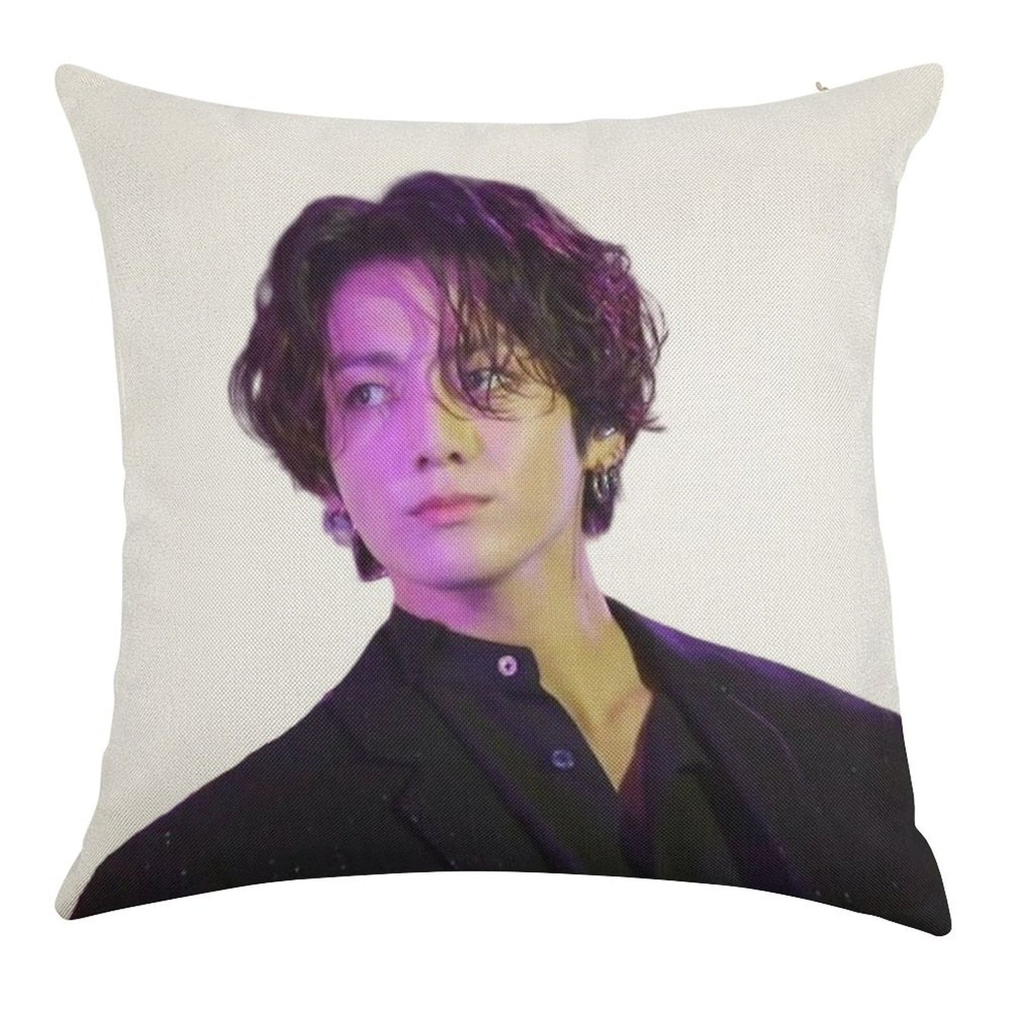 Long Hair JK Linen Throw Pillow Cover