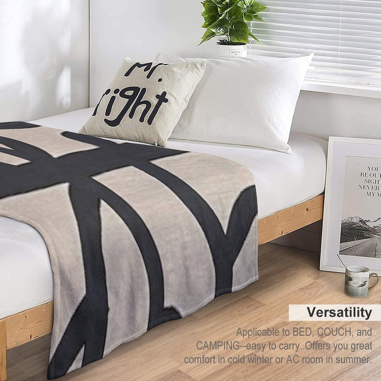 Tan & Black Throw Blanket