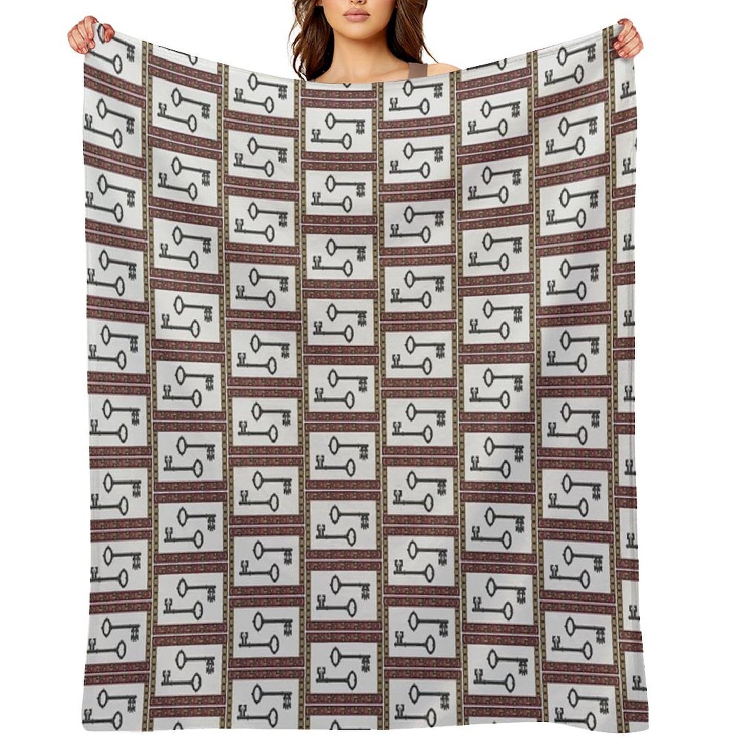 Pair of Keys (cross Stitch Style) Throw Blanket