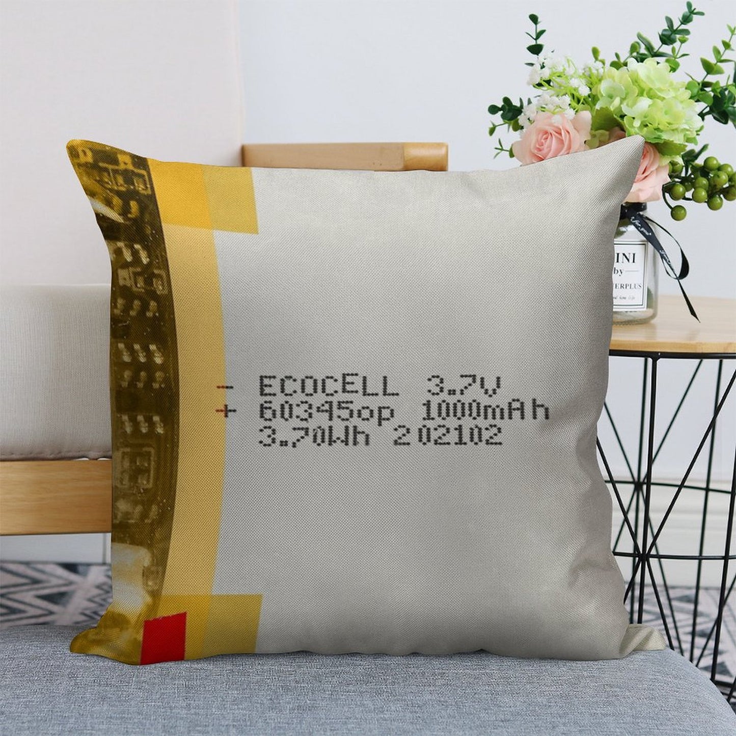 LiPo Battery Linen Throw Pillow Cover