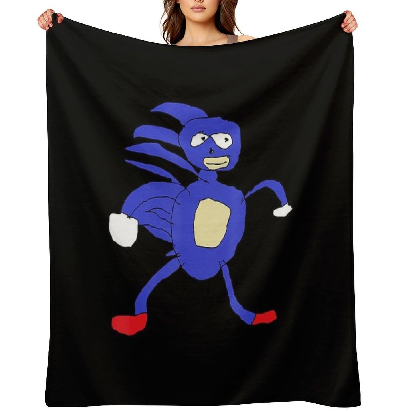 Sanic Hegehog Gotta Go Fast Sanik Paint Throw Blanket
