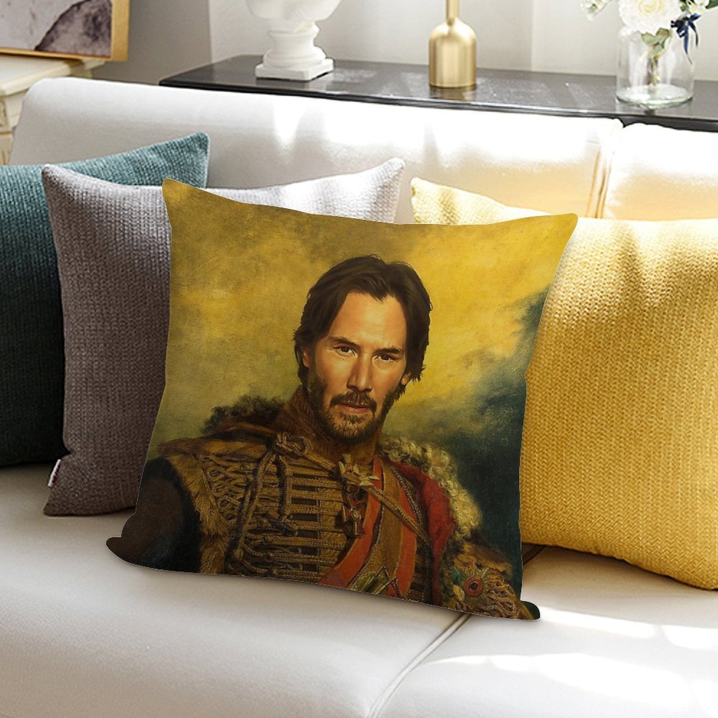 Keanu Reeves - Replaceface Soft Skin-Friendly Throw Pillow