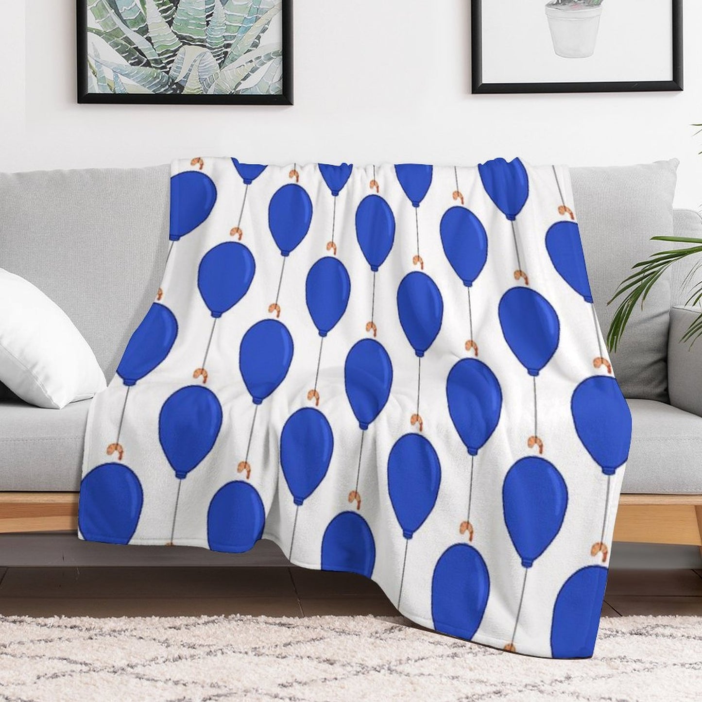 Shrimp Balloon Throw Blanket
