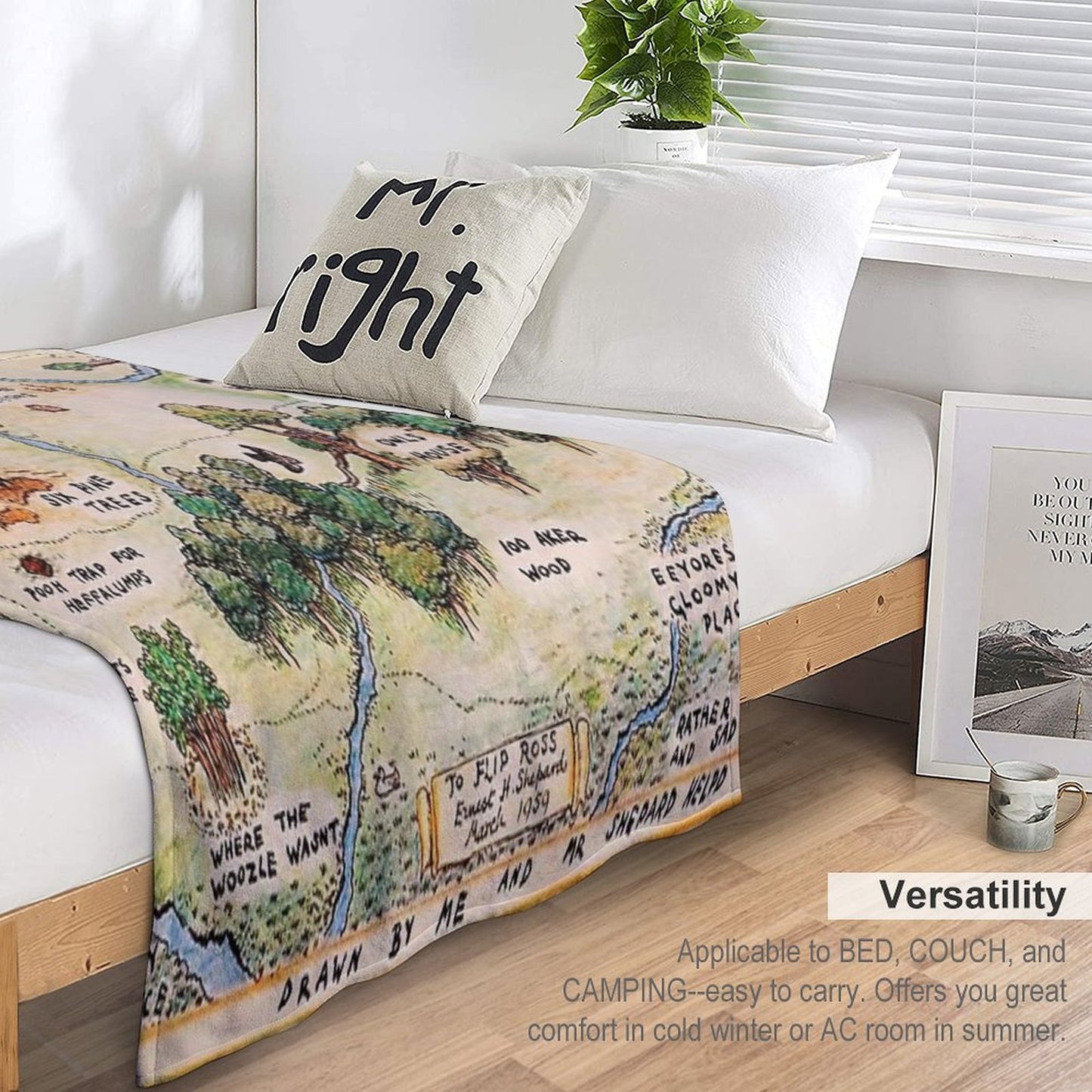 100 Acre Wood Map Throw Blanket