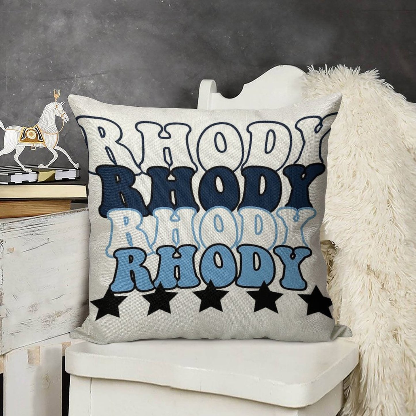 University of Rhode Island Pride Linen Throw Pillow Cover