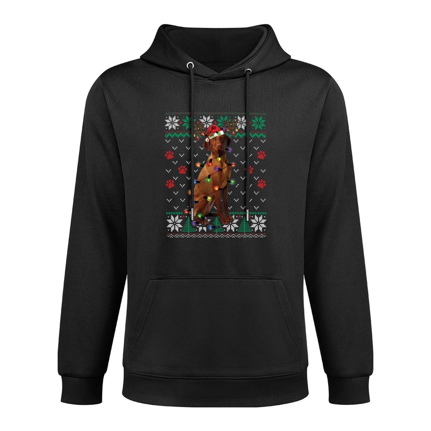 Vizsla Christmas Santa Ugly Sweater Dog Lover Xmas Sweatshirt All-Day Comfort Hoodie
