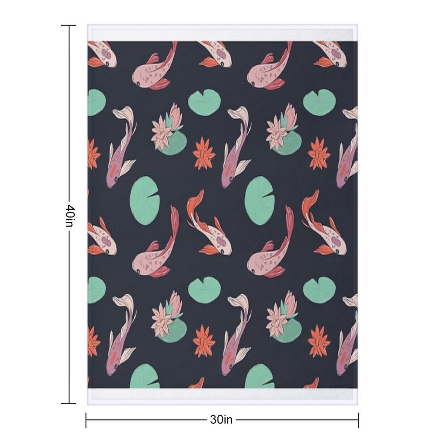 Koi Fish Oriental Design Throw Blanket