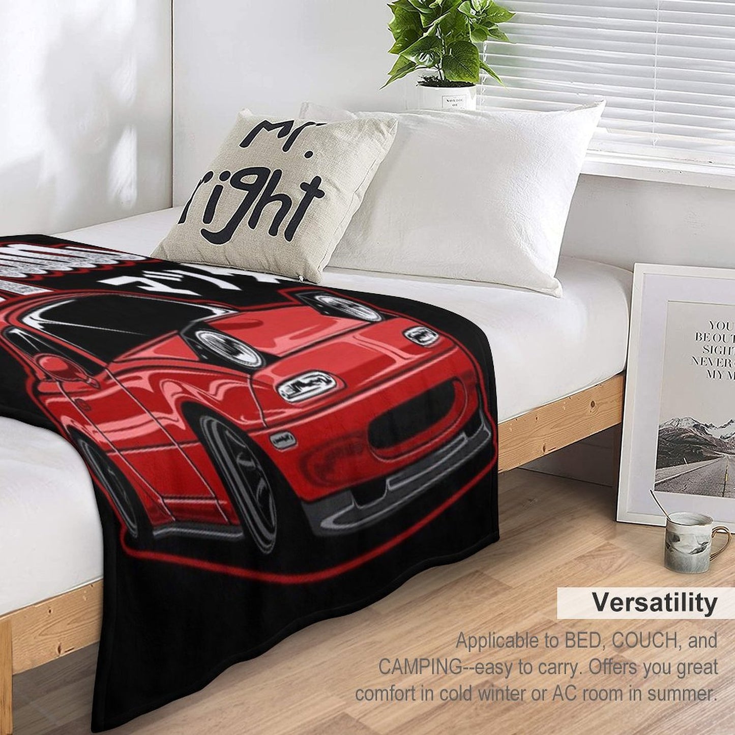 Miata MX-5 NA Red Throw Blanket