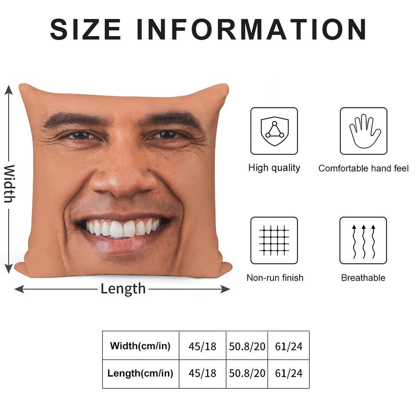 Obama Soft Multiple Sizes Throw Pillow