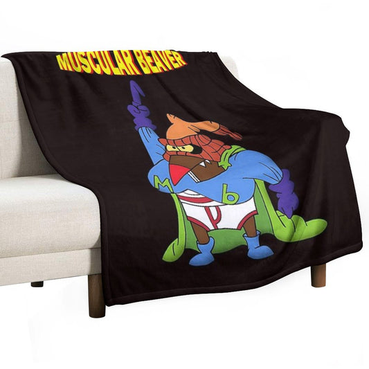 Muscular Beaver Throw Blanket