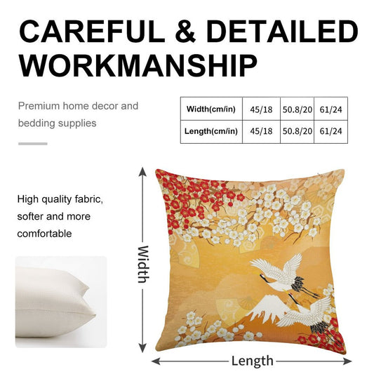 Beautiful Kimono of Japan Linen Throw Pillow Cover