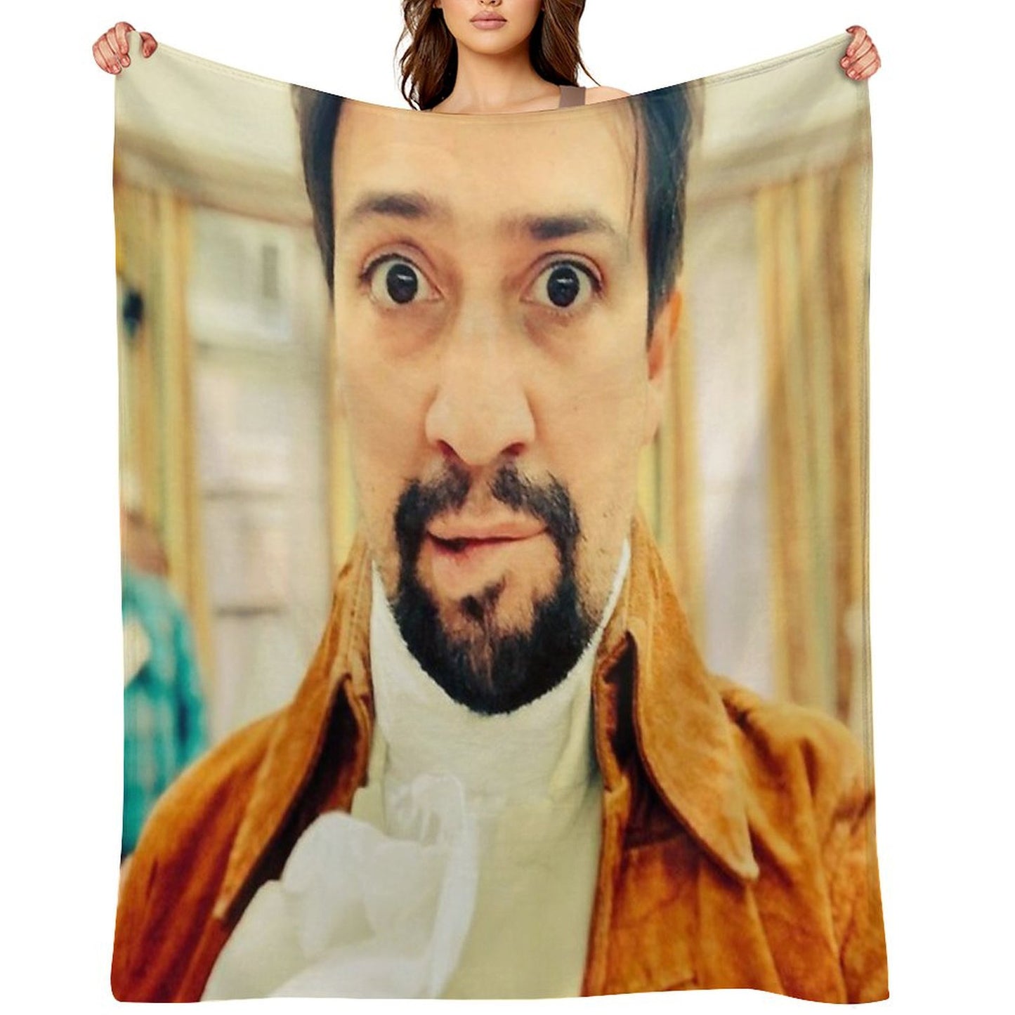Lin Manuel Miranda Biting His Lip Throw Blanket