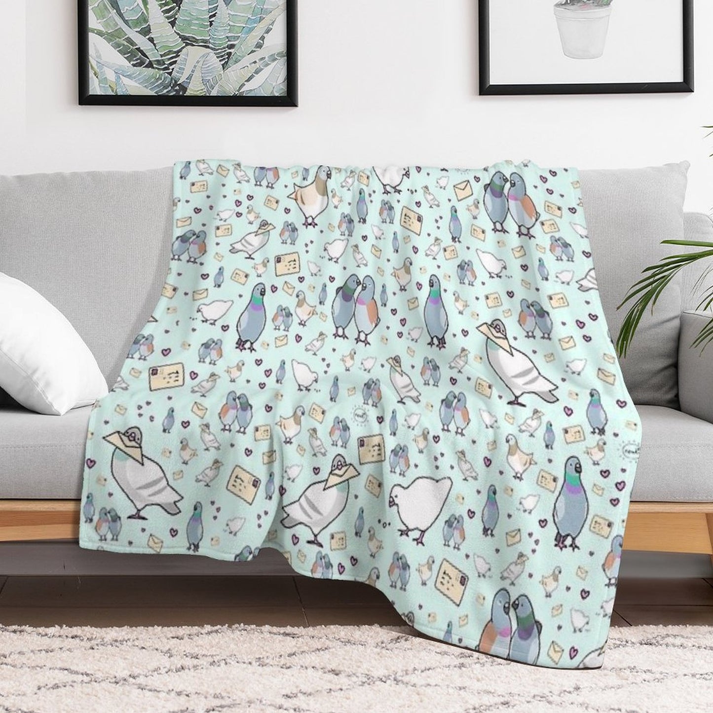 Pigeons Throw Blanket