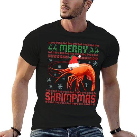 Merry Shrimpmas Funny Shrimp Ugly Christmas Sweater SeaFish Soft T-Shirt