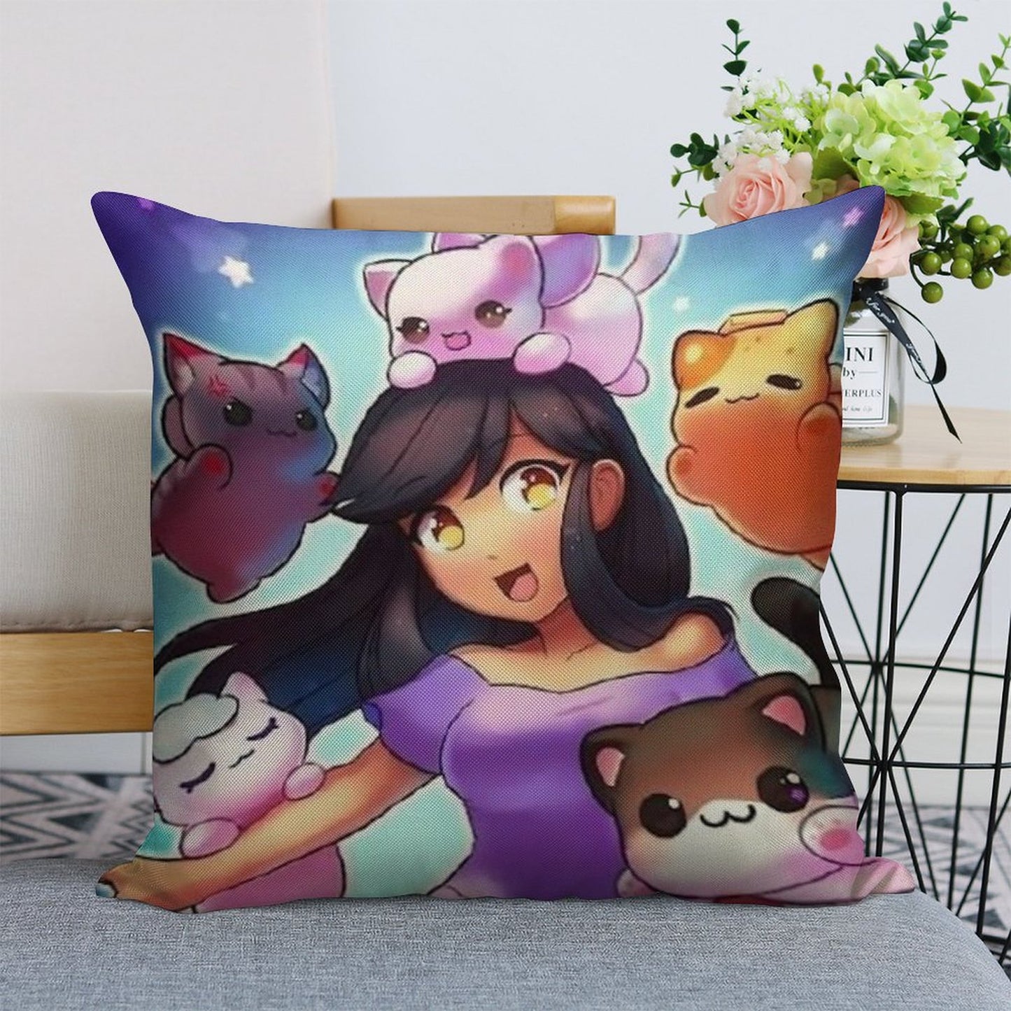 Aphmau Linen Throw Pillow Cover