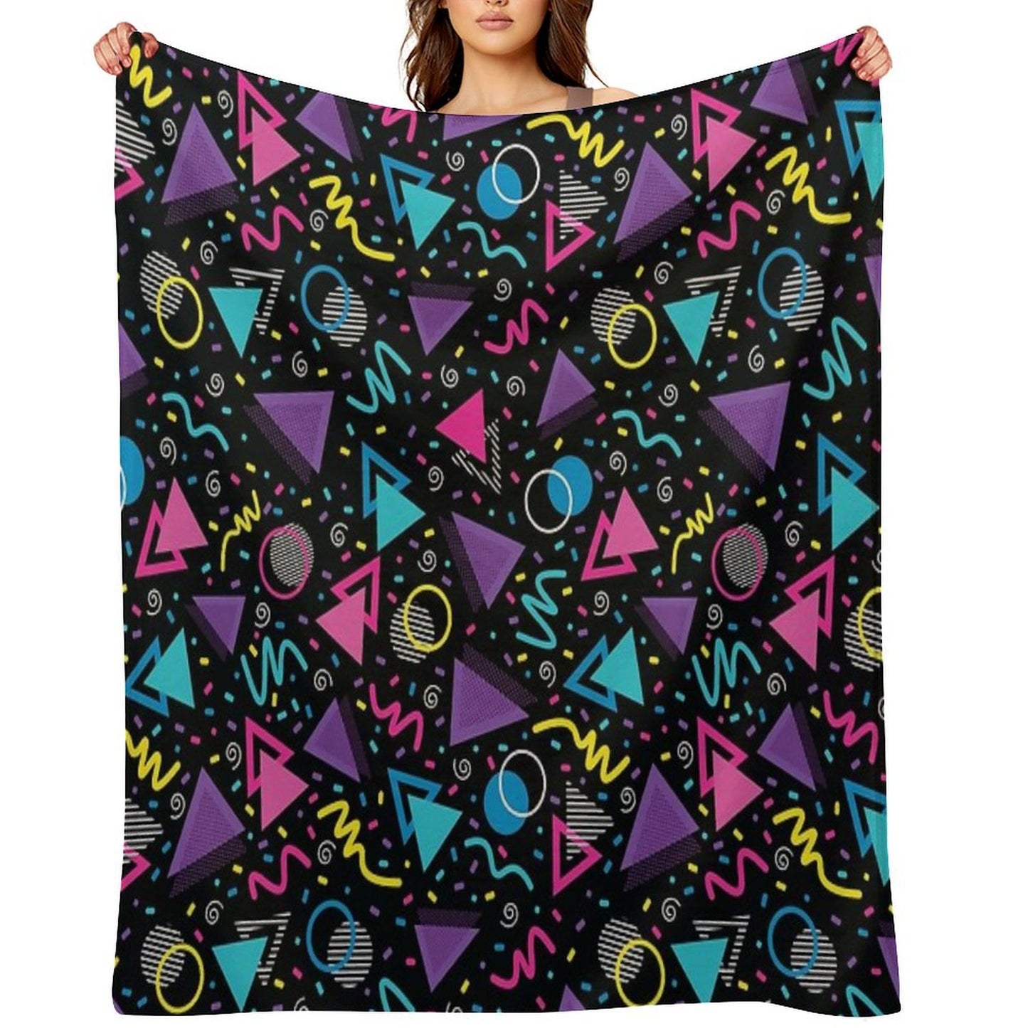 Neon Retro 90S Sprinkle Pattern Throw Blanket