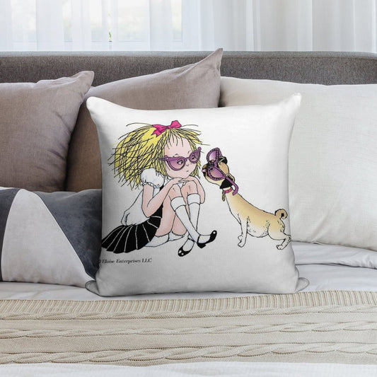 Eloise And Weenie in Sunglasses Soft Durable Construction Throw Pillow