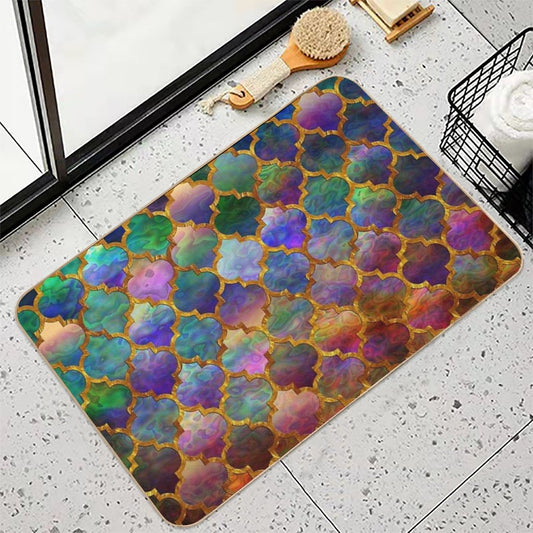 Arabic Moroccan Mosaic Pattern Bath Mat