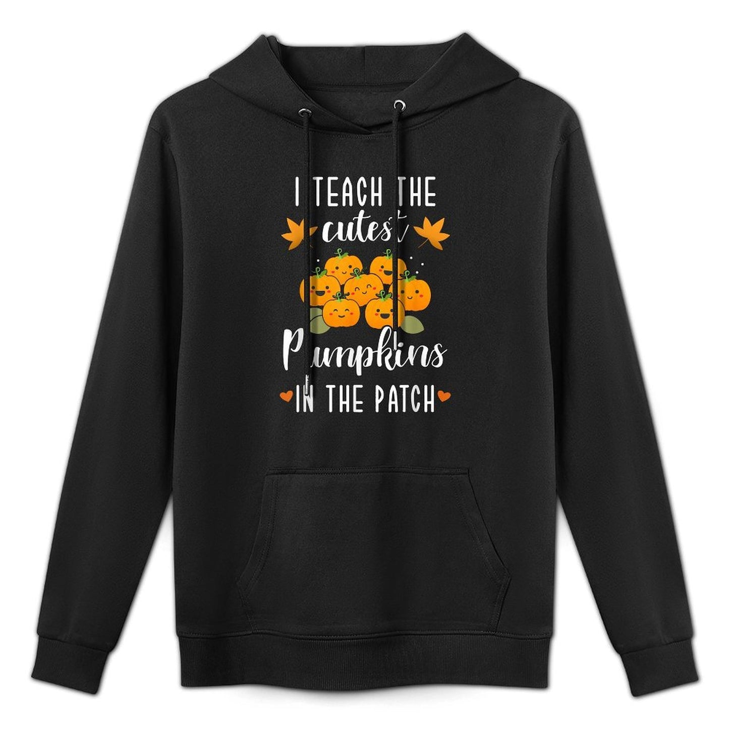 I Teach The Cutest Pumpkins in The Patch Halloween Teacher Cotton-Polyester Blend Hoodie