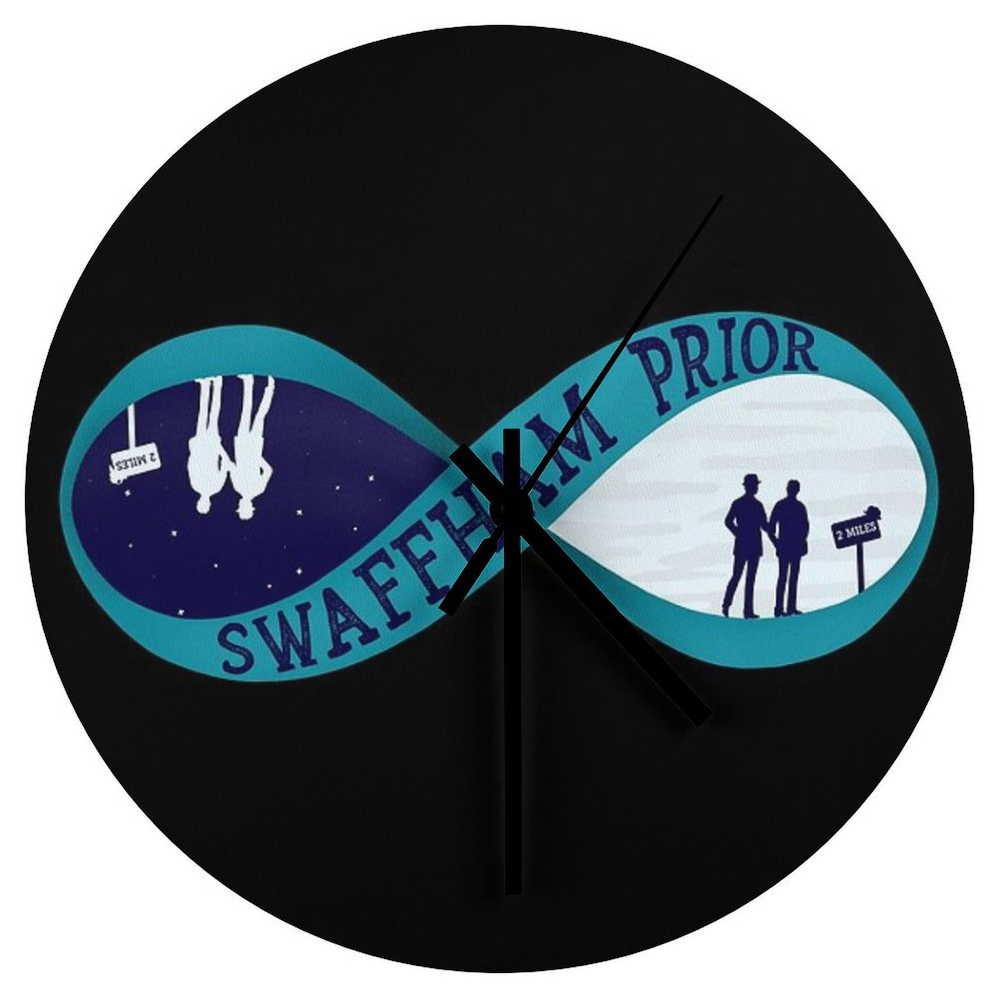 2 Miles to Swaffham Prior Wall Clock