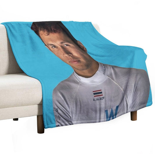 Alex Albon F1 Driver Serious Face Williams F1 Team Logan Sargeant Teammate Throw Blanket