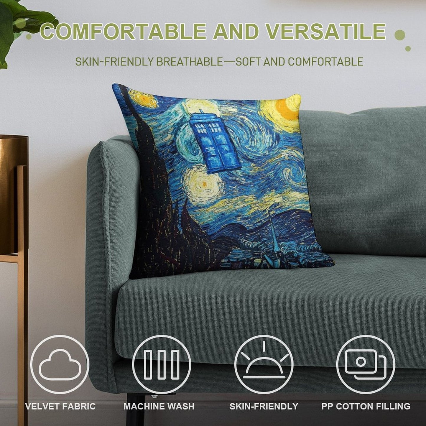Starry Night Soft Luxury Feel Throw Pillow