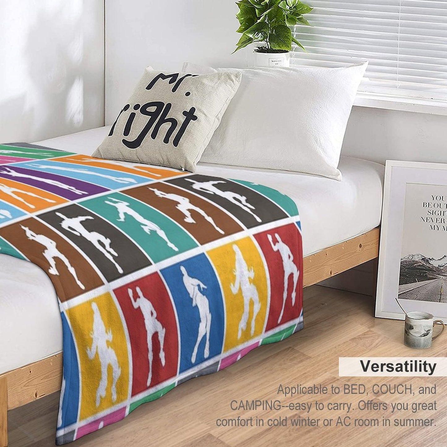 Battle Royale Victory Dance Rainbow Lattice Funny Throw Blanket
