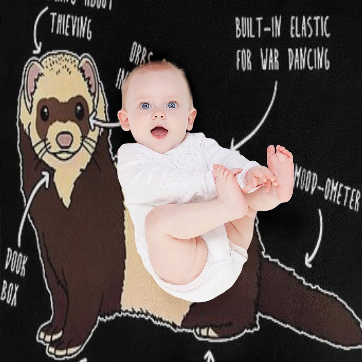 Anatomy of A Ferret Throw Blanket