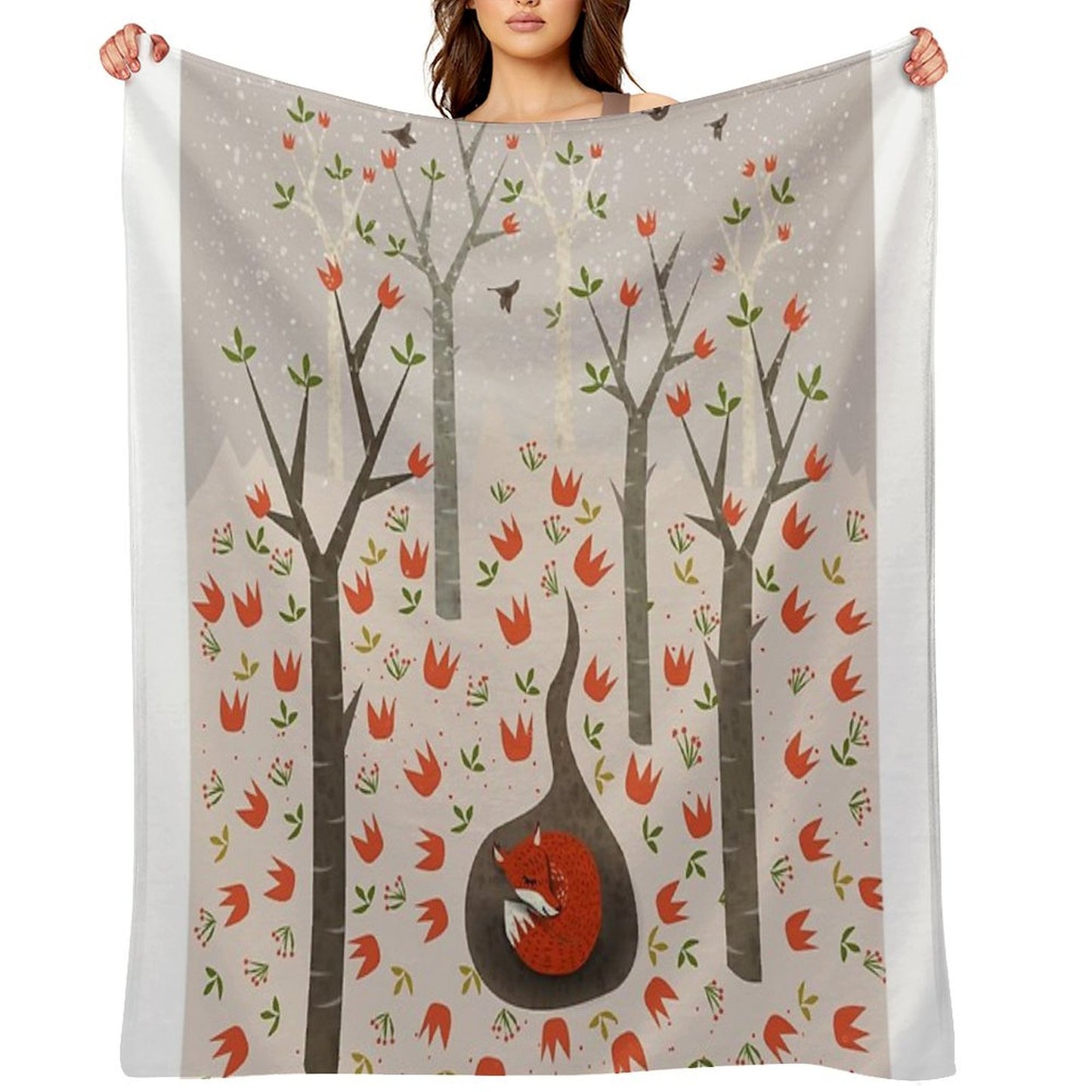 Sleeping Fox Throw Blanket