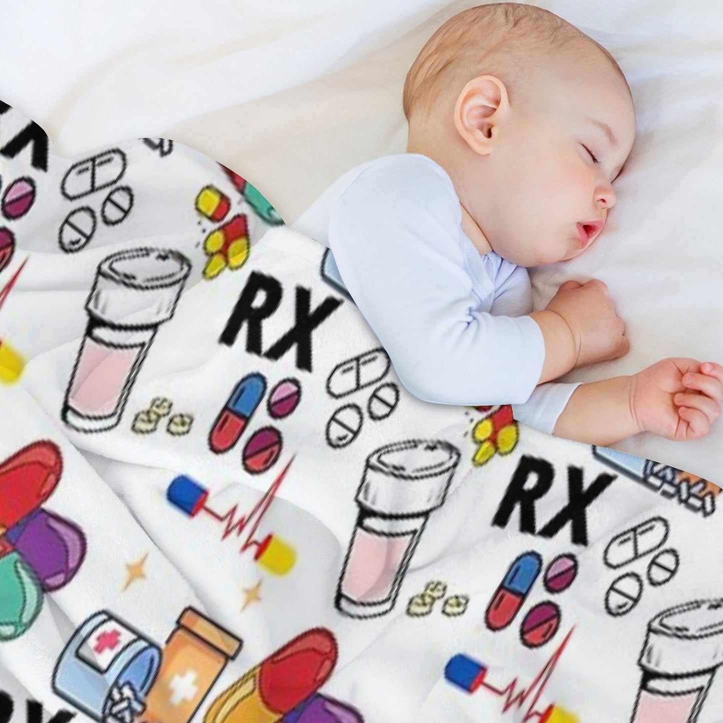Pharmacy Pattern Pills RX Throw Blanket