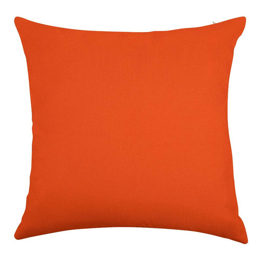 Bright Fluorescent Attack Orange Neon Linen Throw Pillow Cover