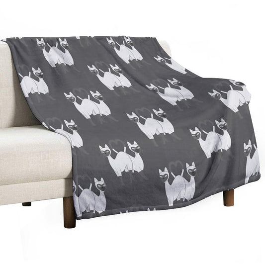 Siamese Love Cats Throw Blanket