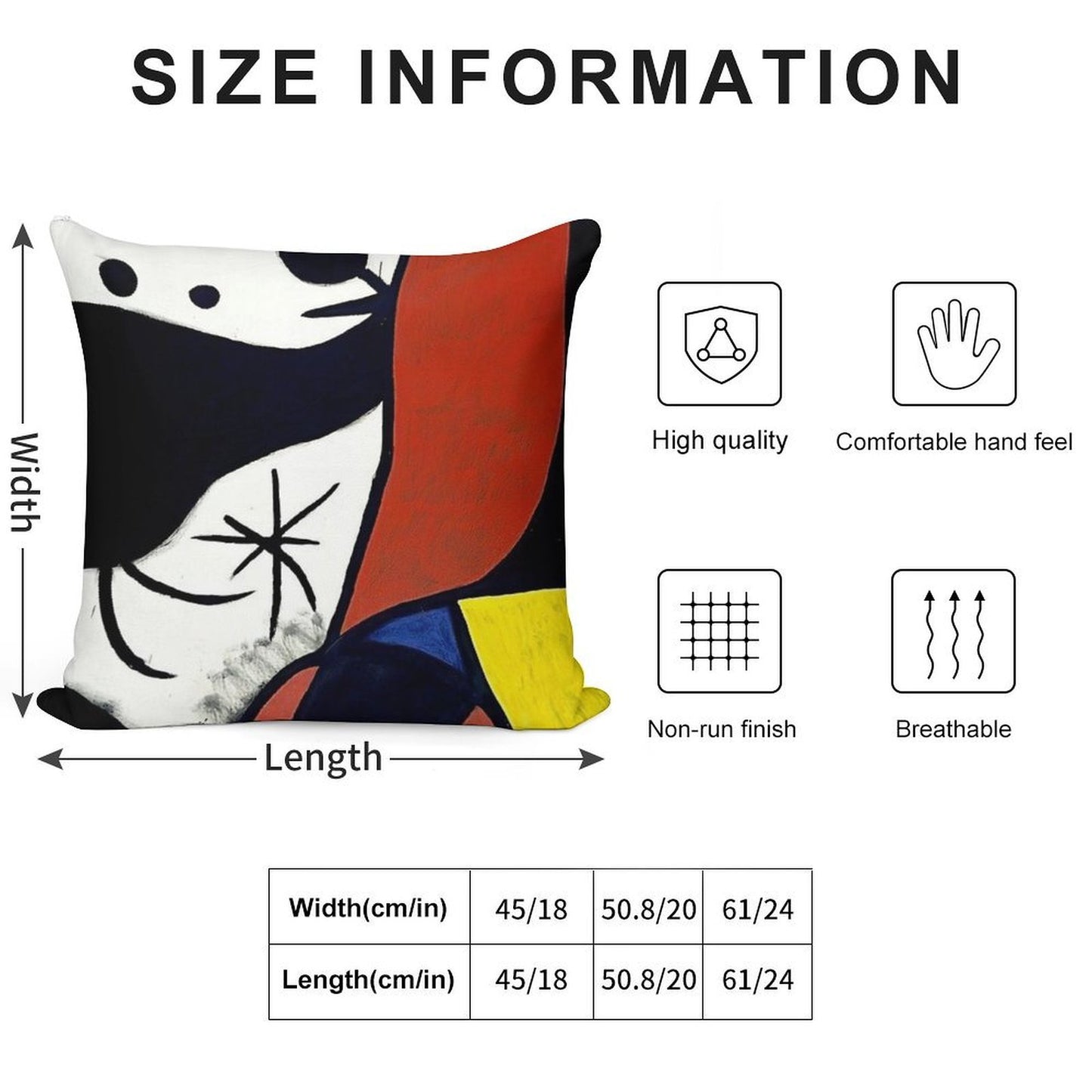 Mirò Art 1 Soft Multiple Sizes Throw Pillow