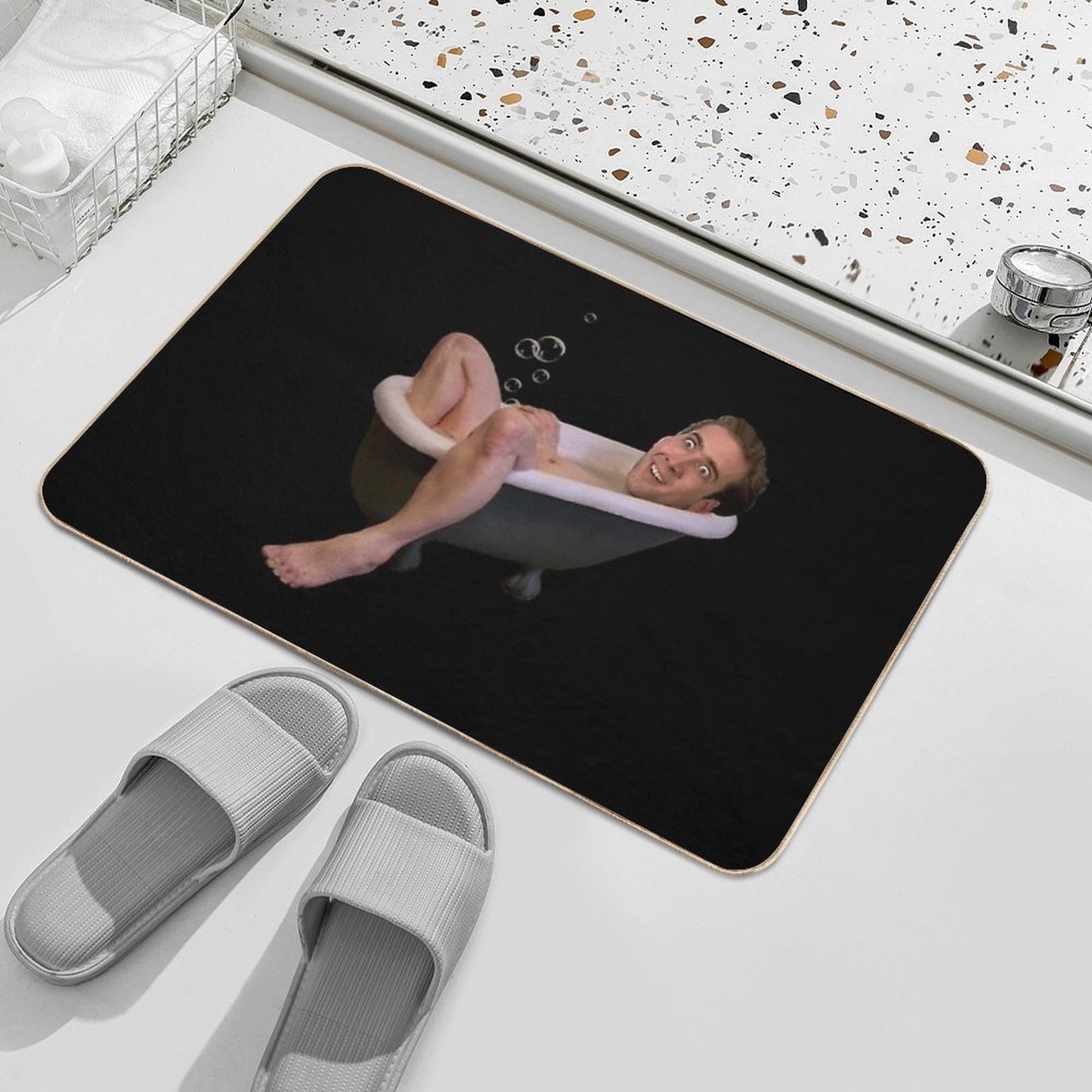 Nicholas Cage Taking A Bath Bath Mat
