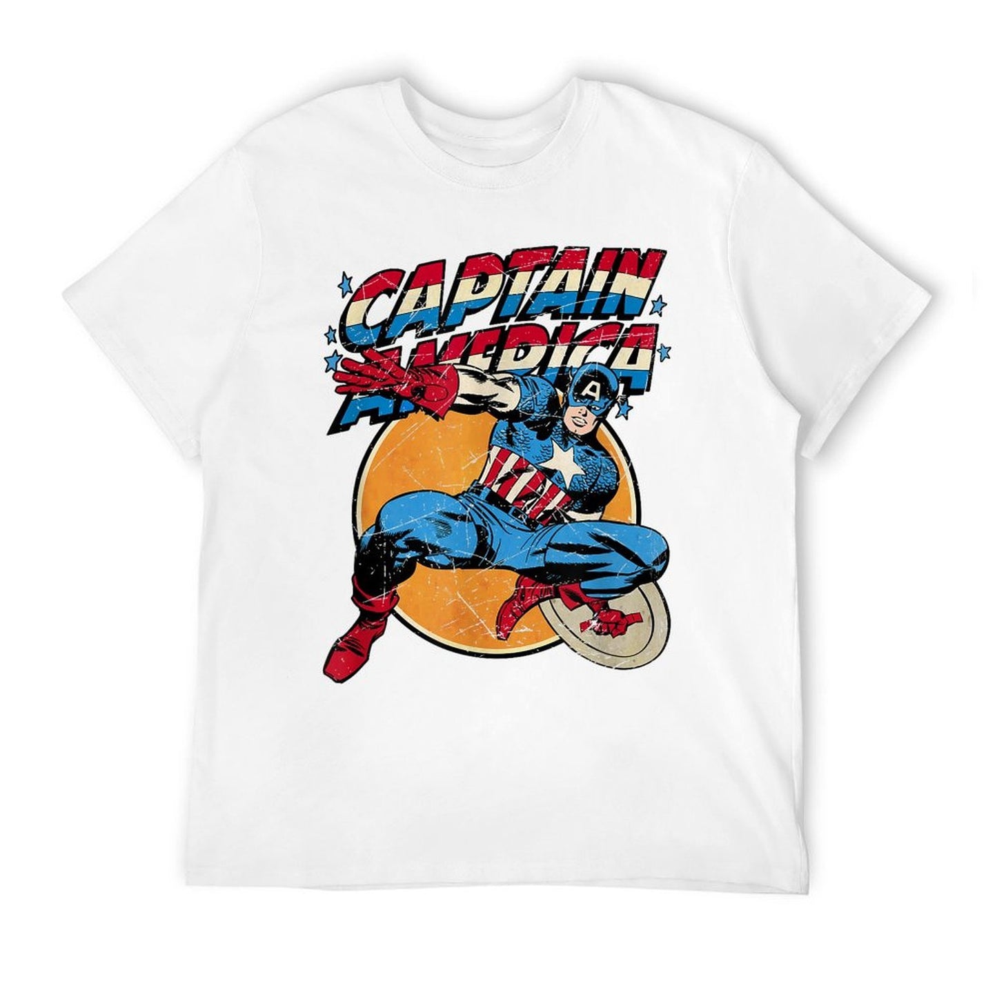 Marvel Avengers Vintage Captain America Avengers Comic Oversized Silhouette T-Shirt