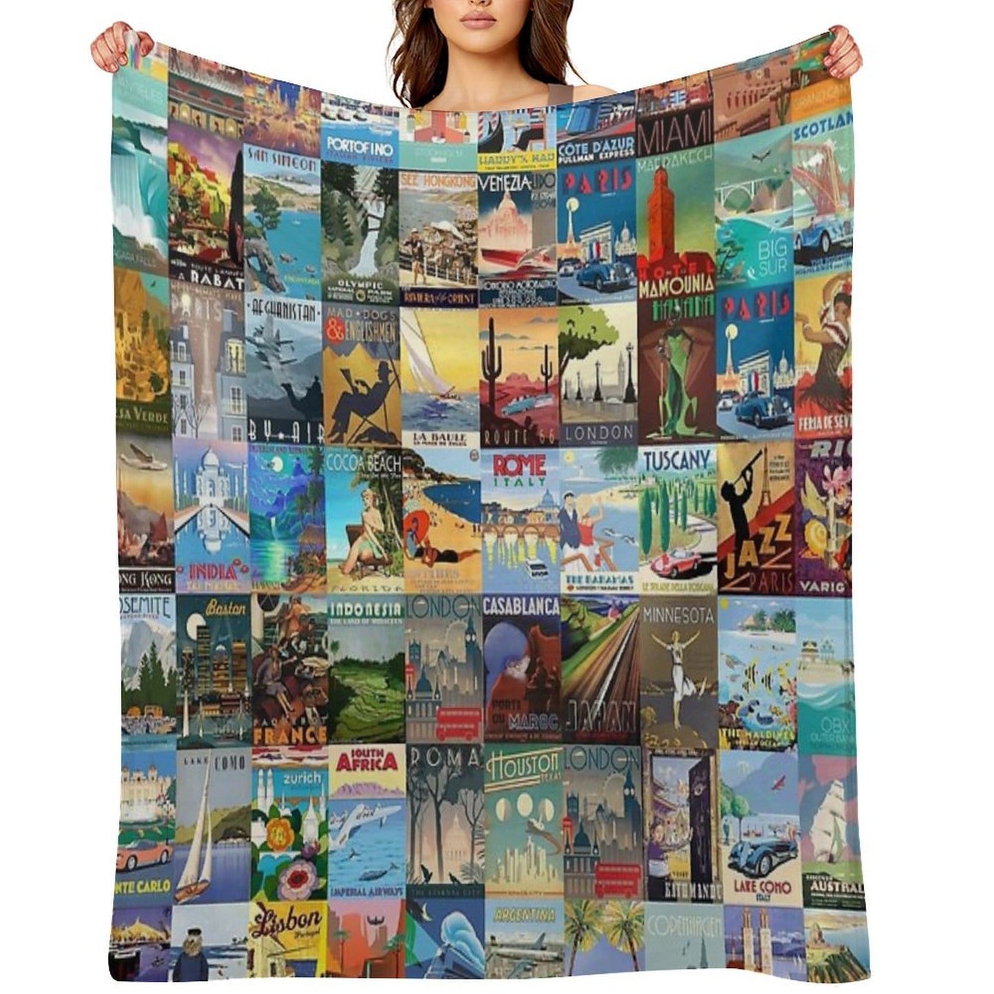 Art Deco Travel Throw Blanket