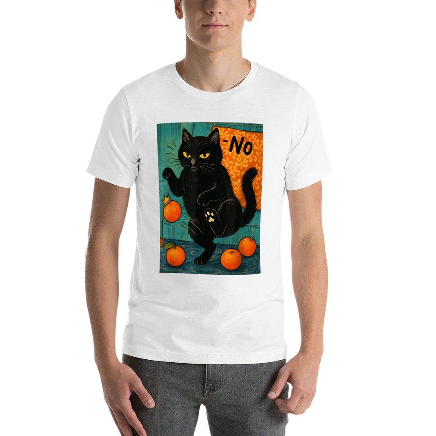 No Kings in America Black Cat Political Anti Trump Protest Graphic-printed T-Shirt