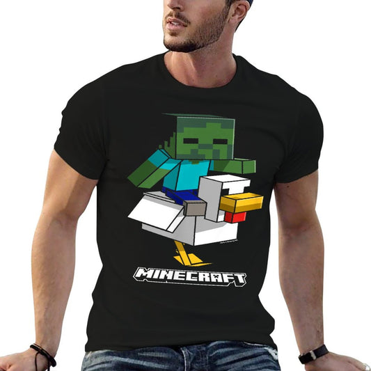 Minecraft Chicken Jockey Aiming To Attack T-Shirt