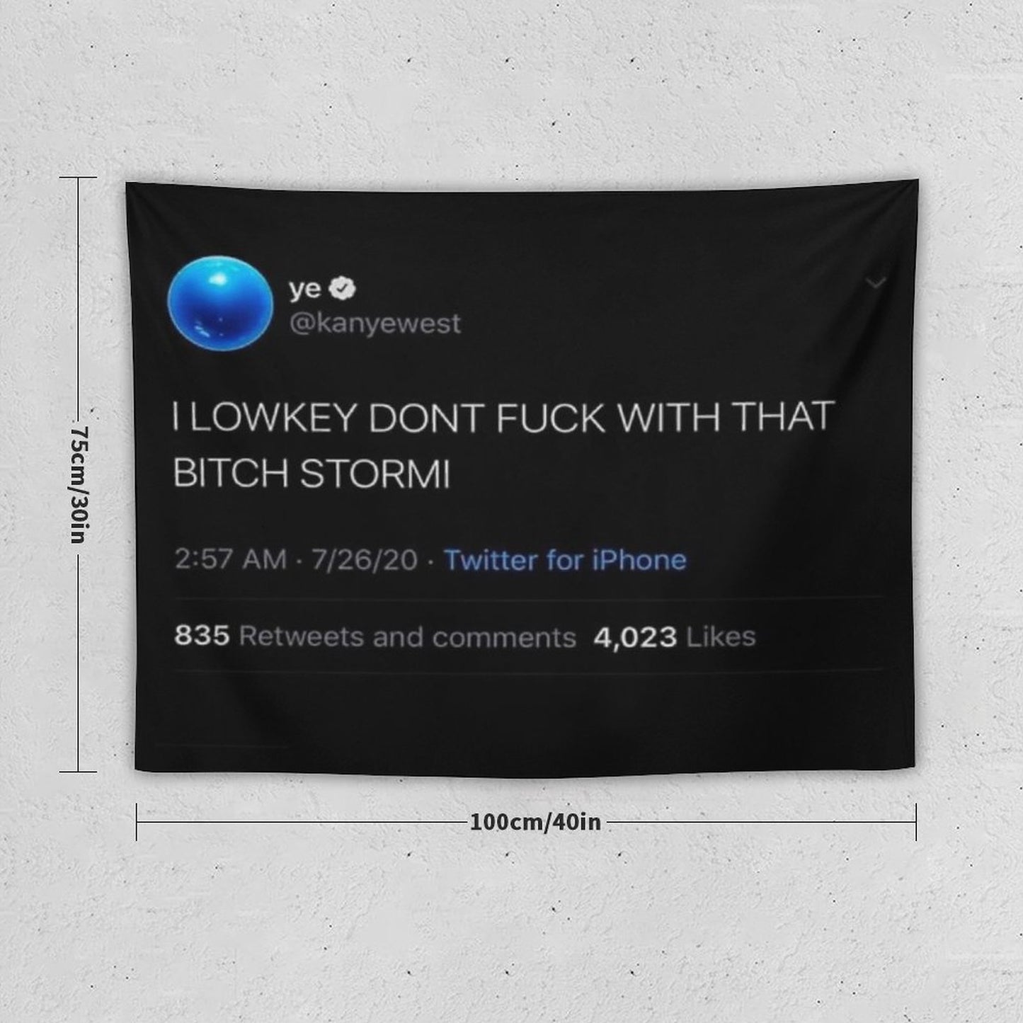 I Low Key Don’t F with That B Stormi Tweet Tapestry