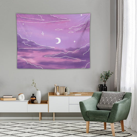 Purple Sunset View Tapestry