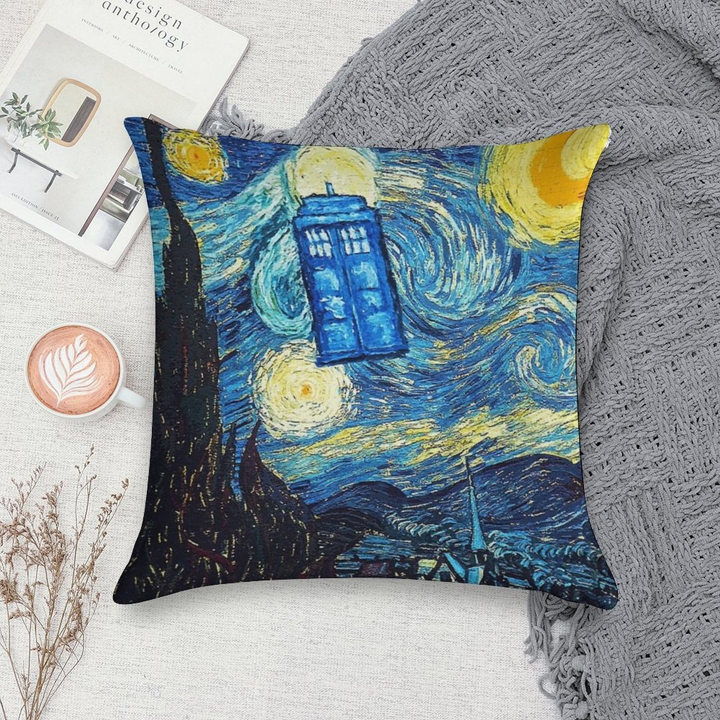 Starry Night Soft Luxury Feel Throw Pillow